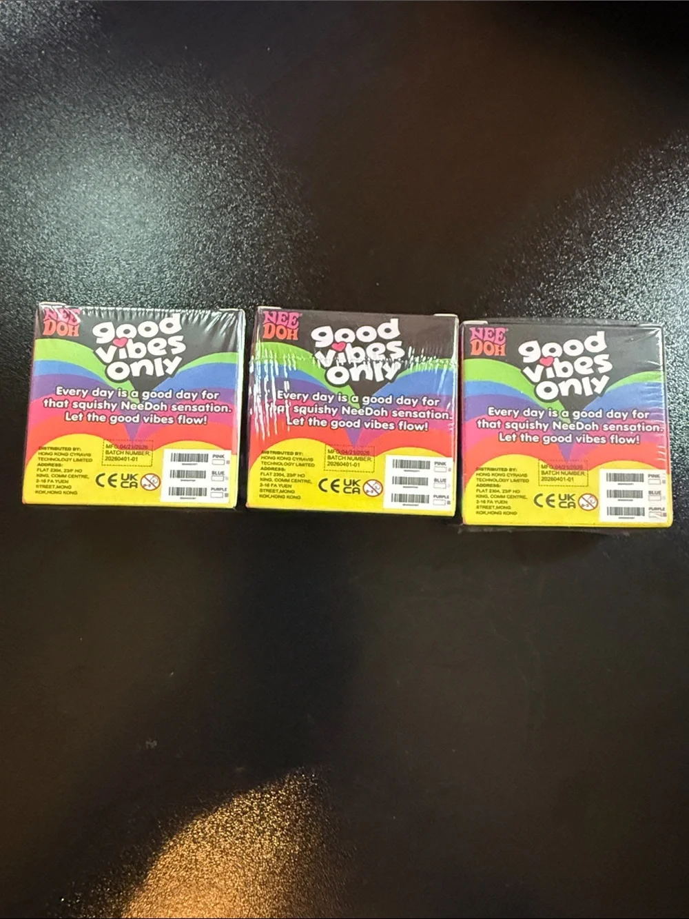 Needoh Set of 3!!!!!! Viral Good Vibes Only Heart Stress Balls - MINI - Picture 2 of 5